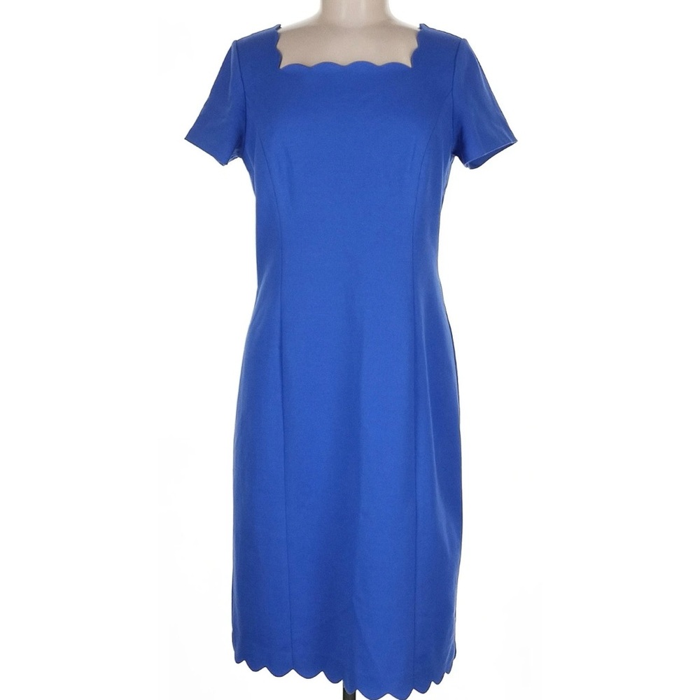 Talbots Knit Ponte Sheath Dress Royal Blue Size 10 NWT